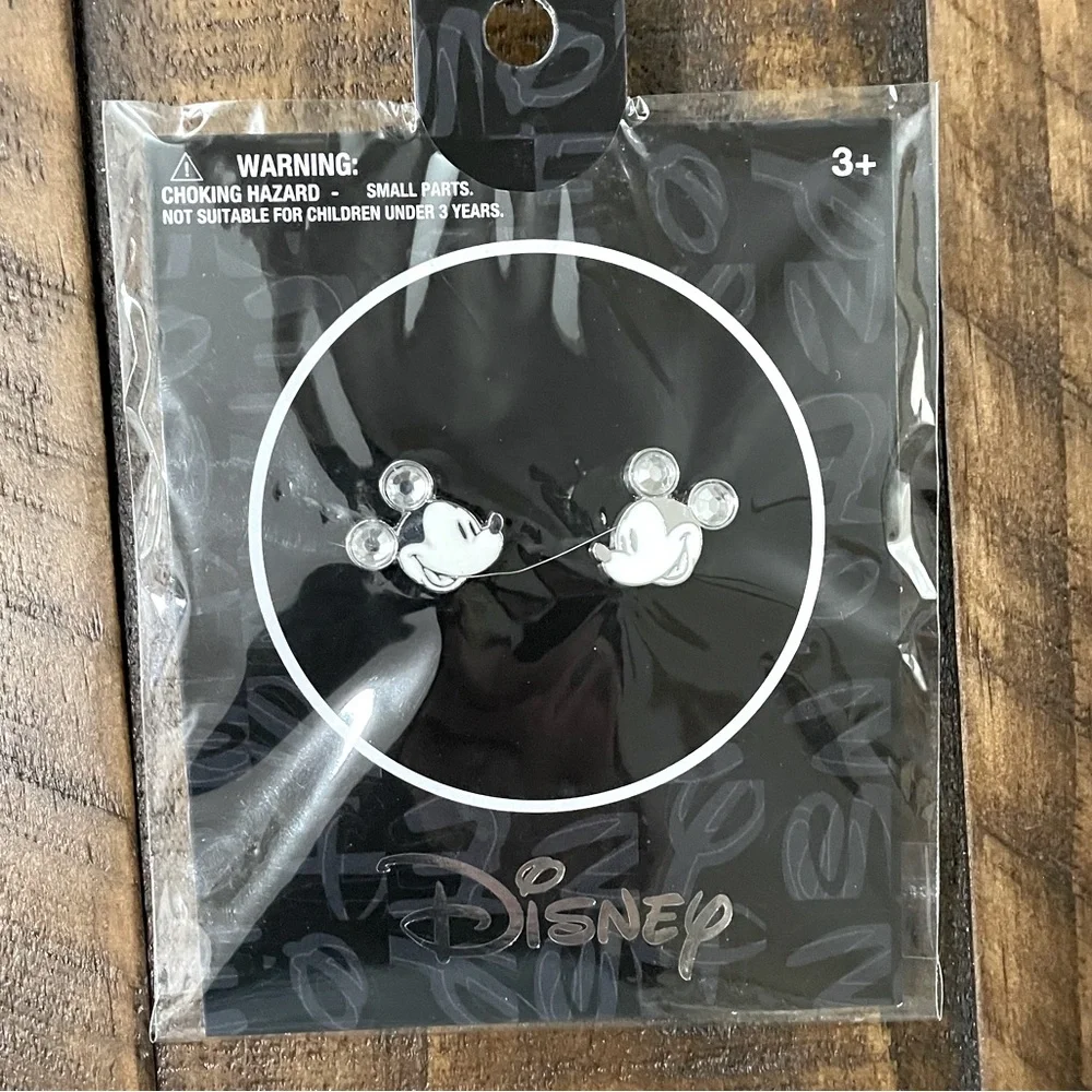 Mickey Mouse Silver Tone Stud Earrings NWT
